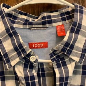 Large Stripped IZOD Button Down Dress Shirt